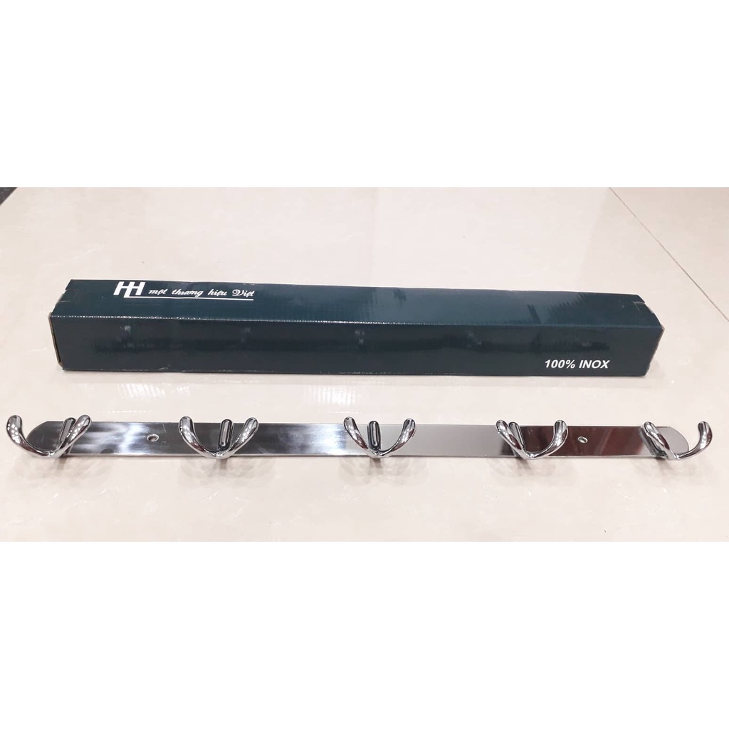 Móc inox, móc treo quần áo inox kép V 1 móc, 3 móc, 5 móc, 7 móc chất liệu inox cao cấp