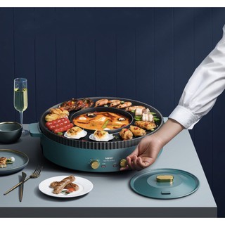 Bếp Nướng nồi lẩu điện 2in1 Shabu Shabu phân tách nguồn điện độc lập
