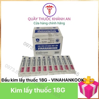 Đầu kim tiêm/ kim lấy thuốc các số 18g chính hãng vinahankook hộp 100 kim