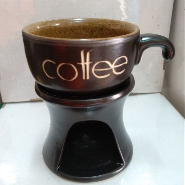 Đèn Nến Xông Tinh Dầu Ly Coffee Gốm