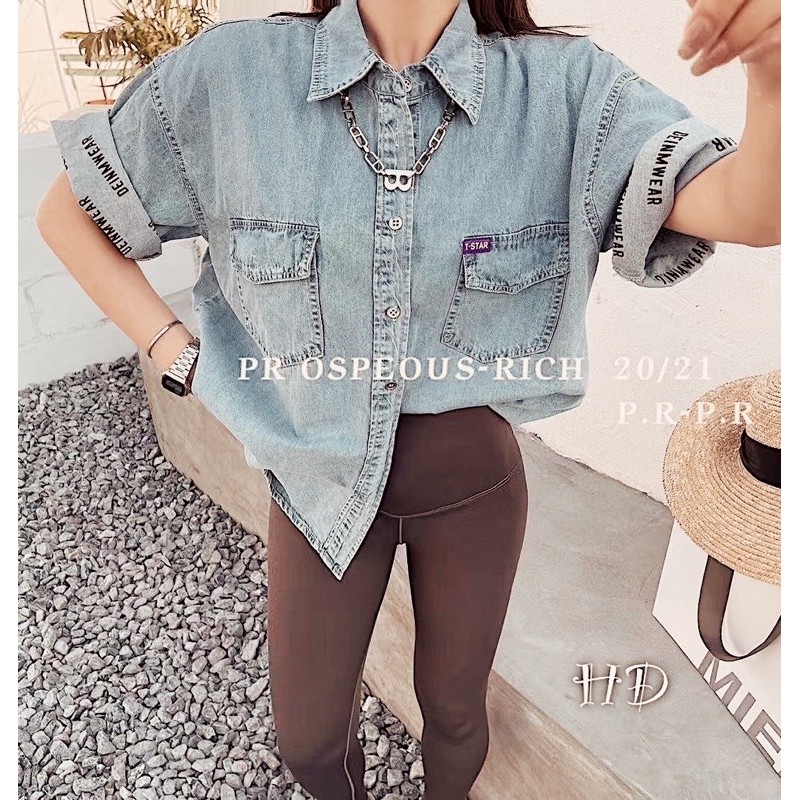 Áo sơmi jean tay chữ | BigBuy360 - bigbuy360.vn