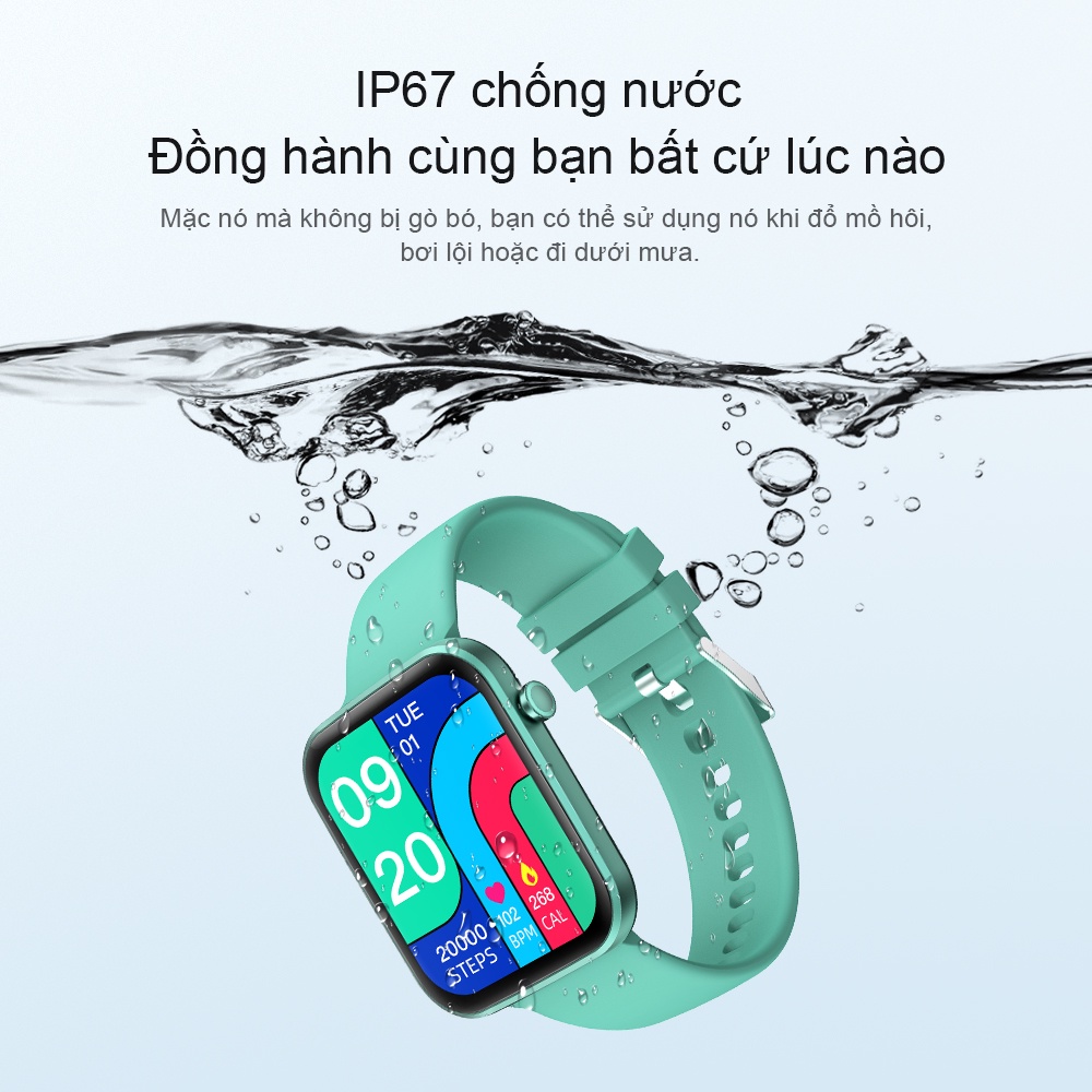 Đồng hồ thông minh Colmi P15 Bluetooth theo dõi nhịp tim thể thao chống nước Ip67 cho điện thoại Ios Android Xiaomi