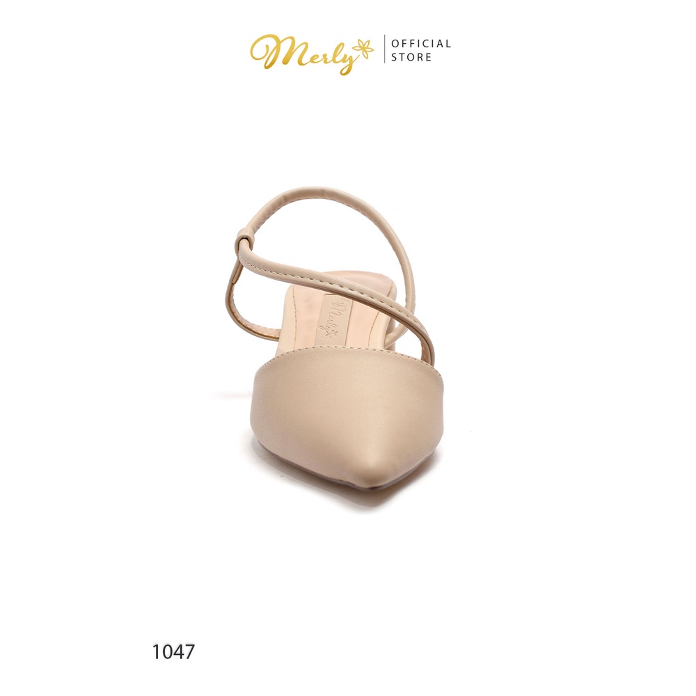 Giày sandal gót thấp họa tiết Merly 1047