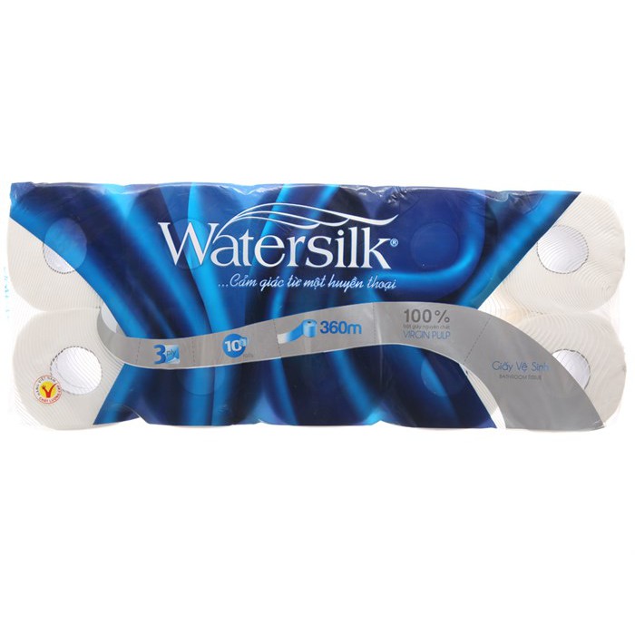 Giấy vệ sinh Watersilk có lõi 3 lớp, 36m/cuộn