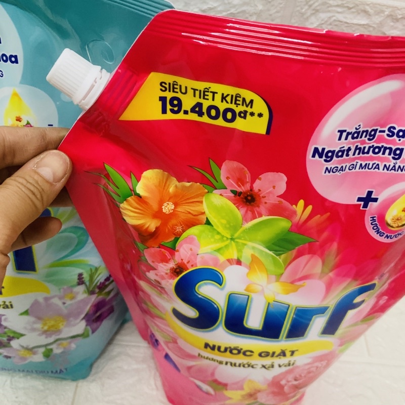 MNước Giặt Surf Túi 3,5-3,8Kg Hương Hoa Cỏ/Sương Mai