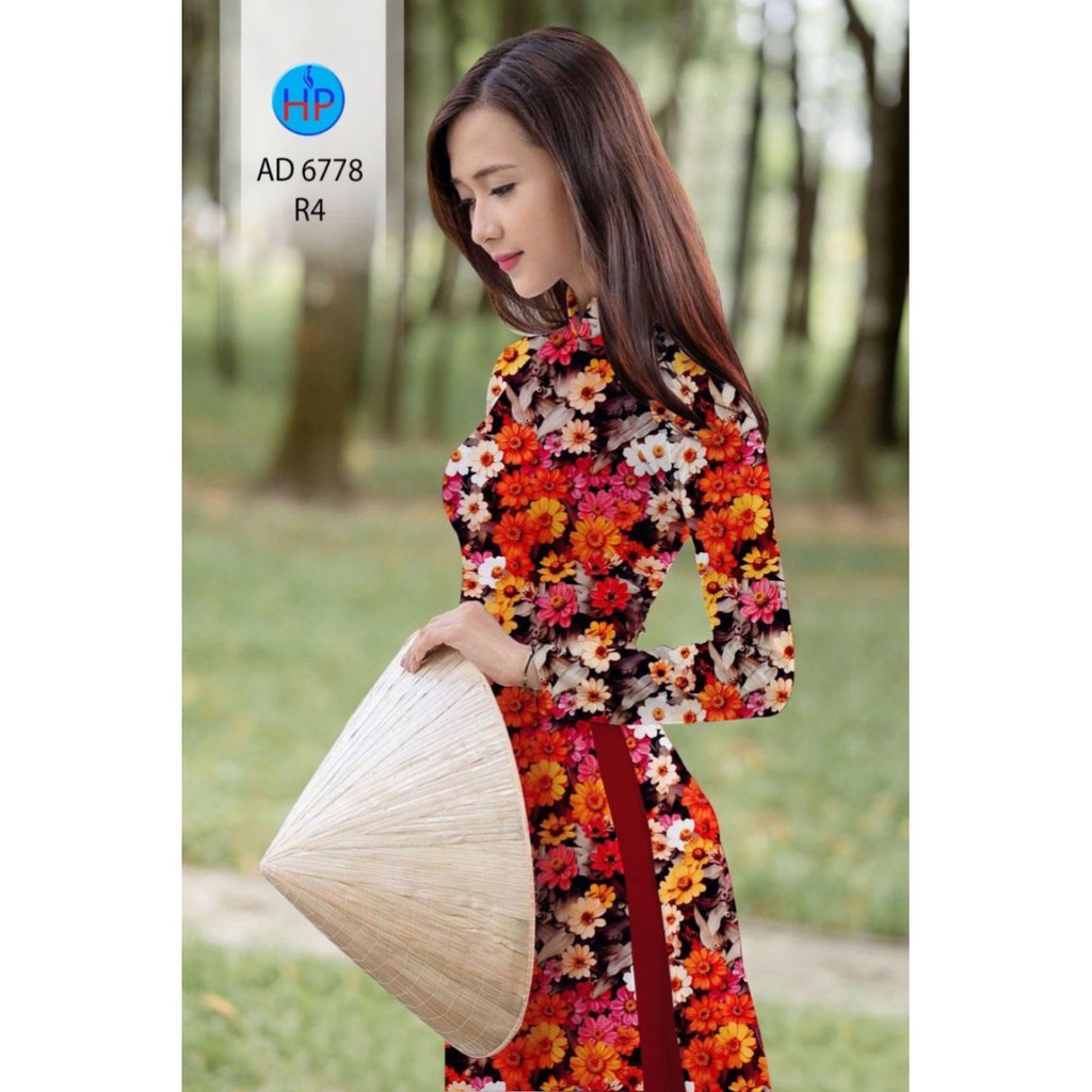 Aó dài Maki áo dài 3D hoa đẹp ANHT 06