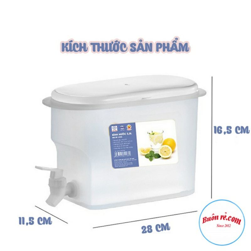 Bình nước có vòi 3,5l nhựa Việt Nhật dùng cho tủ lạnh an toàn, tiện lợi