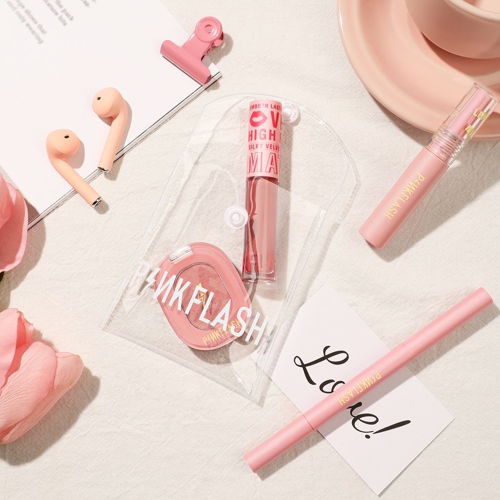 Túi Đựng Mỹ Phẩm PINKFLASH Bằng Nhựa PVC Trong Suốt Chống Thấm Nước Tiện Dụng 10g