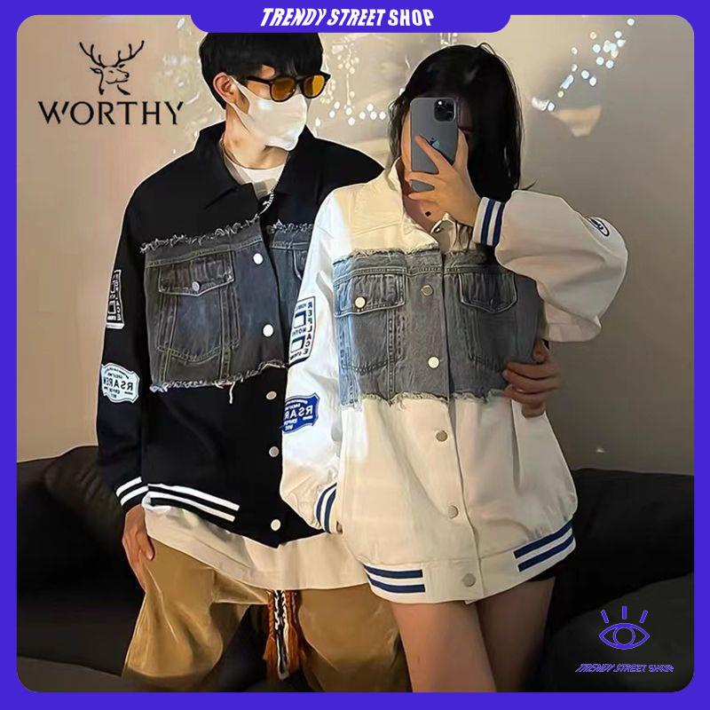 Áo Khoác Denim Dáng Rộng Thời Trang Thu Đông Dành Cho Cặp Đôi