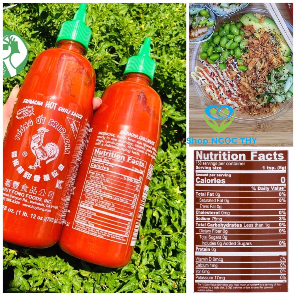 Tương ớt Sriracha ĂN KIÊNG 0 Calo HUYFONG 255gr-793gr