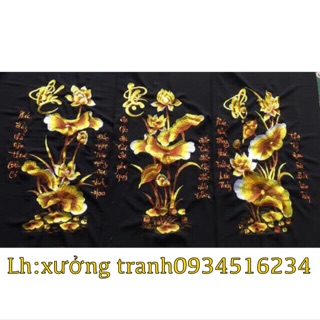 Tranh thêu chuyền thống phúc lộc thọ thành phẩm chưa khung