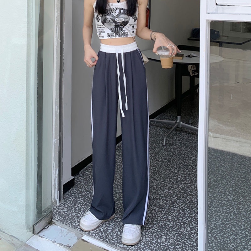 COZOK Quần Dài Ống Rộng Lưng Cao Thời Trang Dễ Phối Đồ