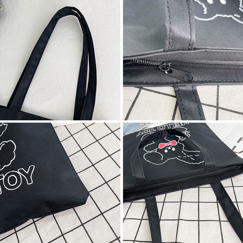Túi Xách Đeo Vai Canvas Sức Chứa Lớn Mẫu Mới Cho Nữ Sinh