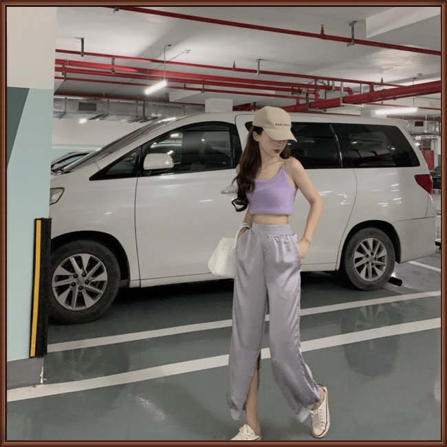 Áo Hai Dây Cổ Chữ U Bằng Vải Lông Màu Trơn Quyến Rũ Cho Nữ Màu Sắc