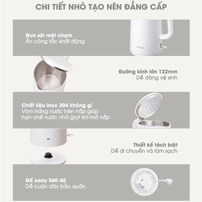 Ấm siêu tốc điều chỉnh nhiệt độ thông minh Goldsun GKT2642 dung tích 1.7 Lít - Hàng chính hãng, bảo hành 12 tháng