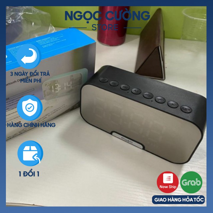 Loa Bluetooth Kiêm Đồng Hồ G10 Mặt Gương Hiển Thị Đèn Led - Đài FM - Đồng Hồ Báo