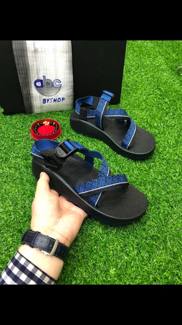 Dép  sandal chaco nam xanh đế cứng loại xịn