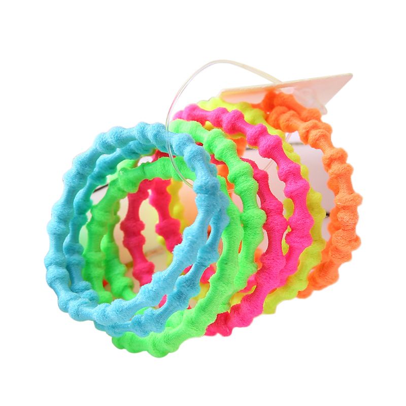Set 10 Dây Buộc Tóc Cao Su Co Giãn Nhiều Màu Sắc Phản Quang Cho Bé Gái