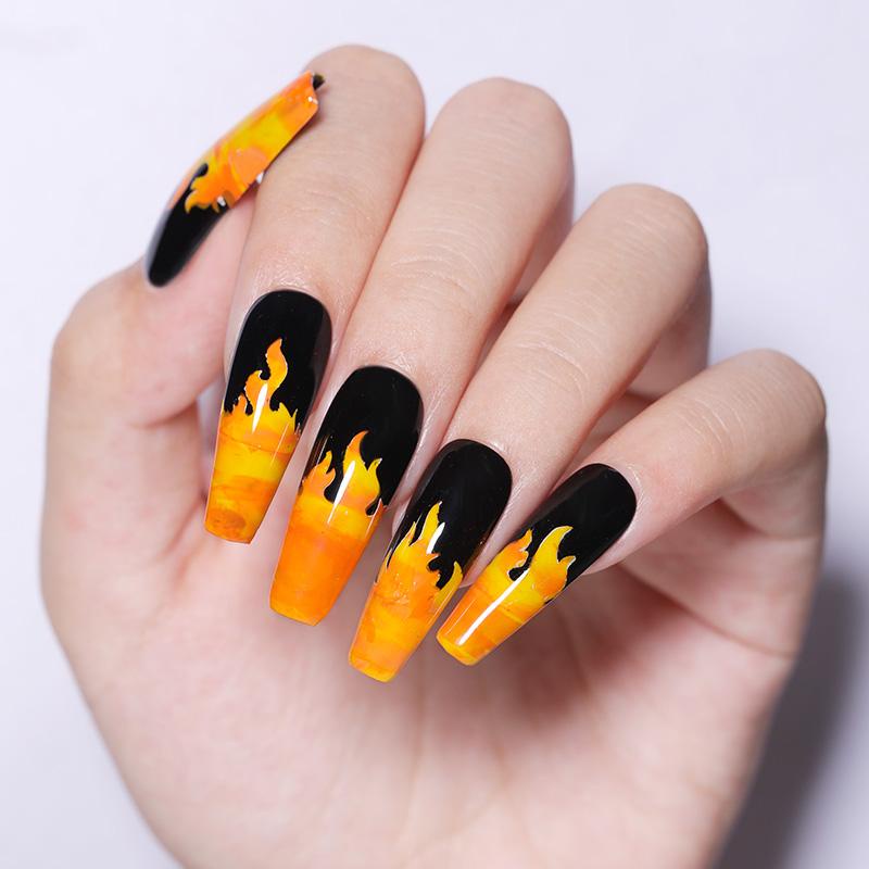 Tem dán móng tay UR SUGAR họa tiết hoa tuyết / lá cây / Halloween độc đáo