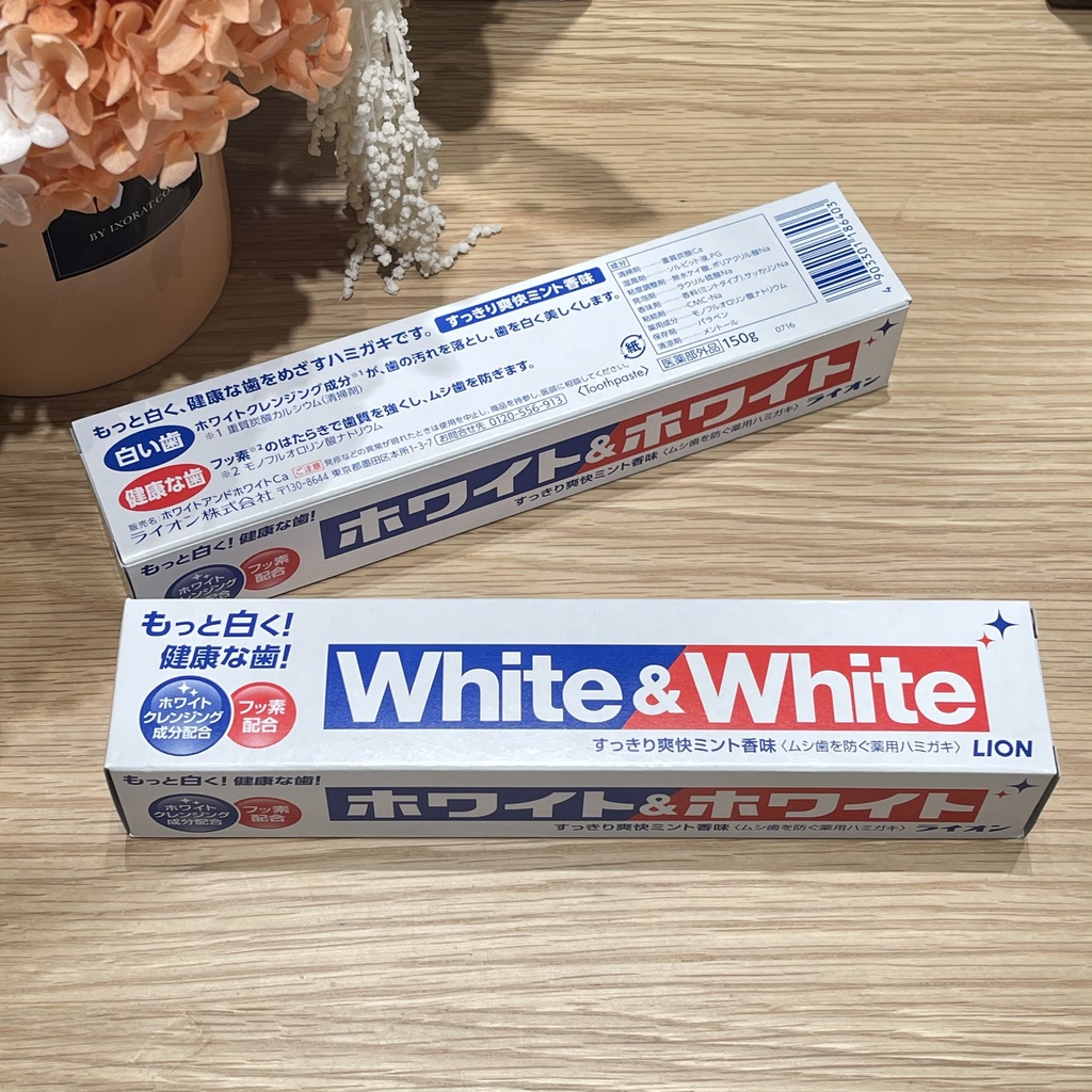 Kem Đánh Răng White & White Nhật Bản Lion 150g - Hỗ trợ làm trắng răng và ngăn ngừa sâu răng