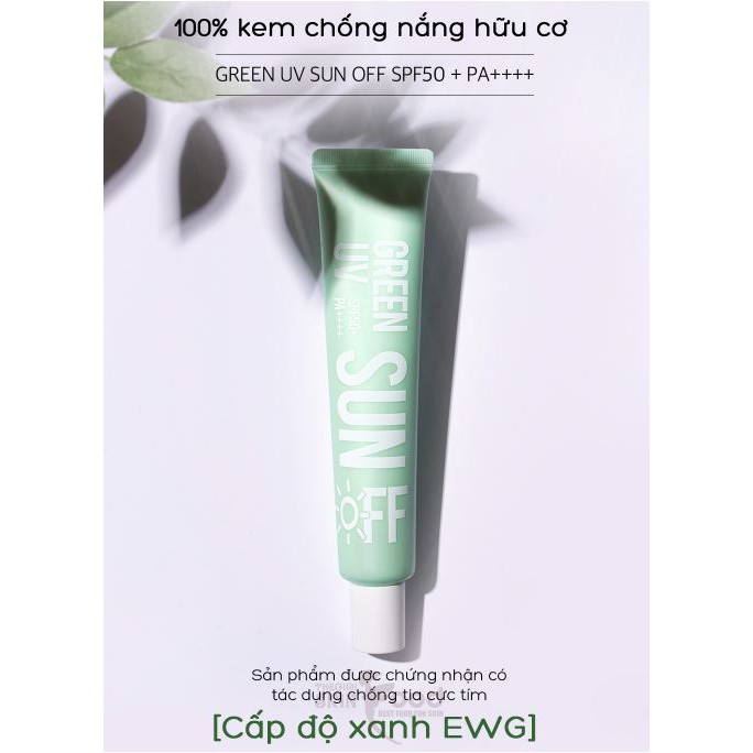 Kem Chống Nắng Dưỡng Ẩm Nhẹ Dịu Cho Mọi Loại Da B.O.M Green UV Sun Off SPF50+ PA++++ 50ml