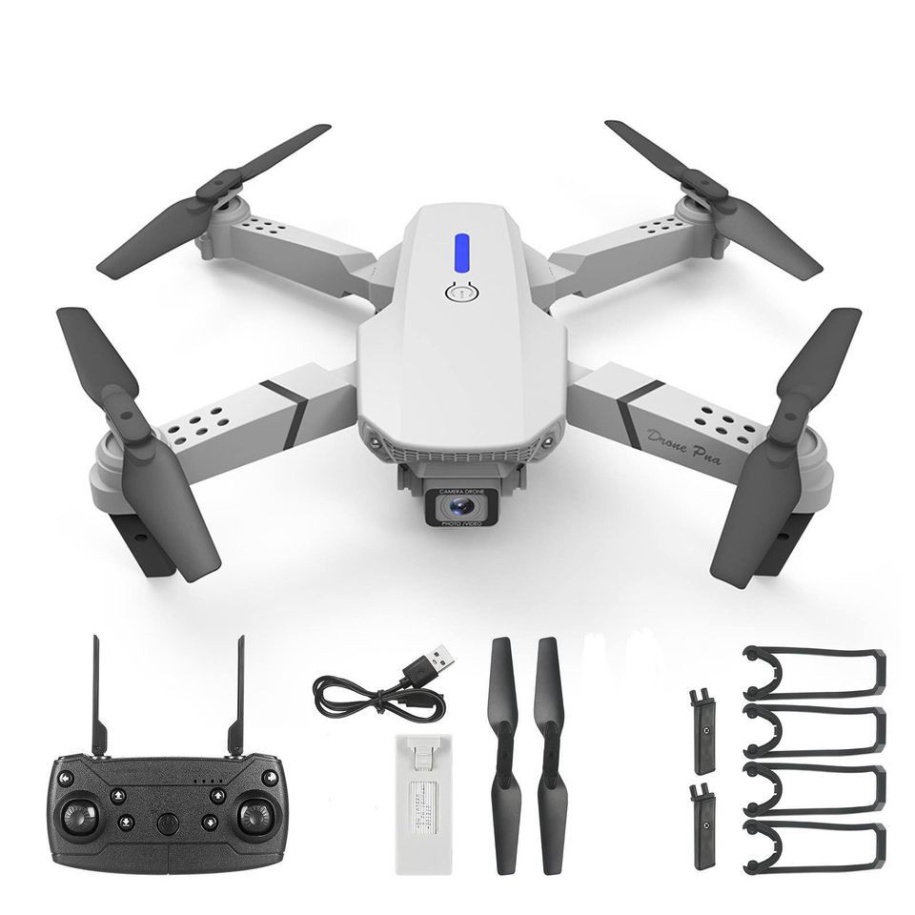 Flycam E88 Pro Drone 4K HD Camera Kép Có Định Vị 1080P WiFi Pin Khỏe Bay Xa 200M, Máy bay Flycam giá rẻ