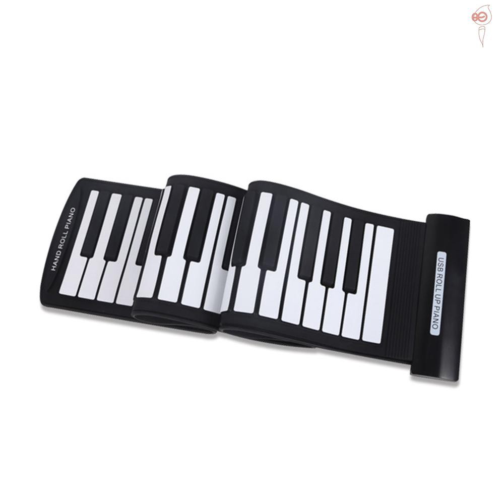 X&S Portable 61 Keys Flexible Roll-Up Piano USB MIDI Electronic Keyboard Hand Roll Piano