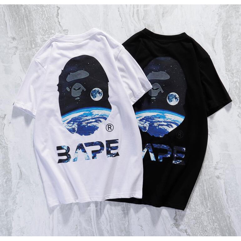 Bape Áo Thun Tay Ngắn Chất Liệu Cotton In Họa Tiết Thời Trang Cho Nam Và Nữ