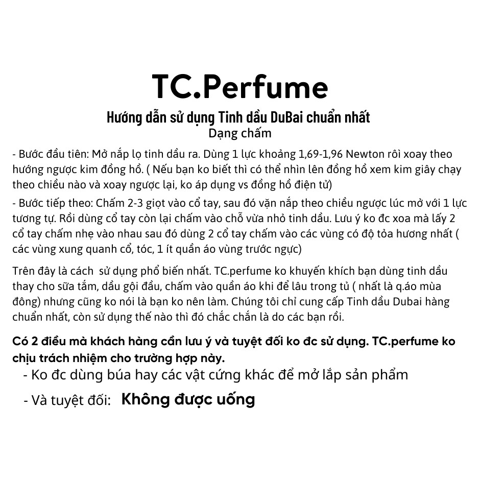 [Sale 50%] Tinh dầu nước hoa DuBai, dung tích 12ml-15ml, đầy đủ bảng mùi, thơm lâu 24h. Hàng chính hãng 100%