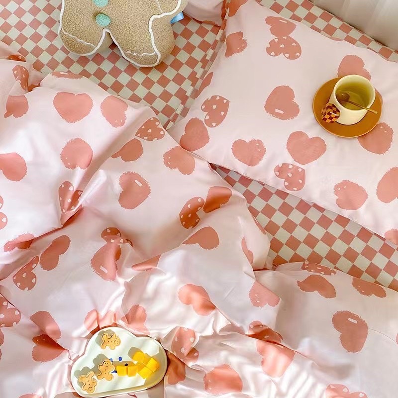 Bộ Chăn Ga Gối ❤️ cotton living 100% đủ size đệm hoa nhí Hàn Quốc miễn phí bo chun nhập khẩu Mượt Decor