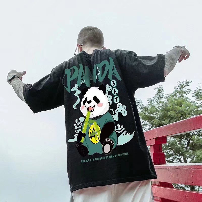 Áo Thun Dáng Rộng In Họa Tiết Hoạt Hình Phong Cách Hip Hop Thời Trang Mùa Hè Cho Nam [M-8XL]
