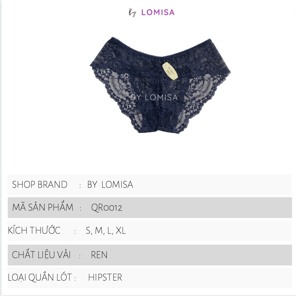 Set 5 quần lót nữ ren sexy siêu hot ôm mông, thoáng khí từ 40 - 65 kg QR0012  - By LOMISA