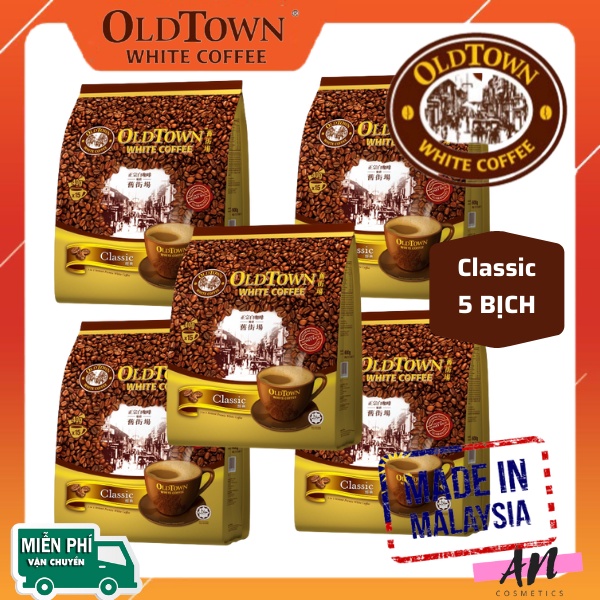 Combo 5 bịch cafe Oldtown Classic Malayisa (vị truyền thống) - date mới