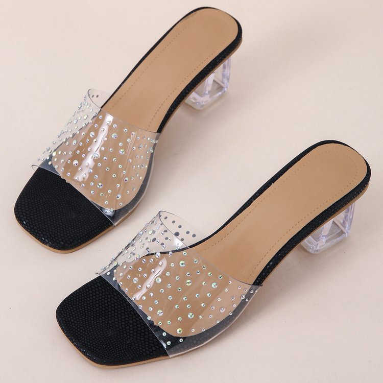 Giày Cao Gót Trong Suốt Đế Thô size 35-41