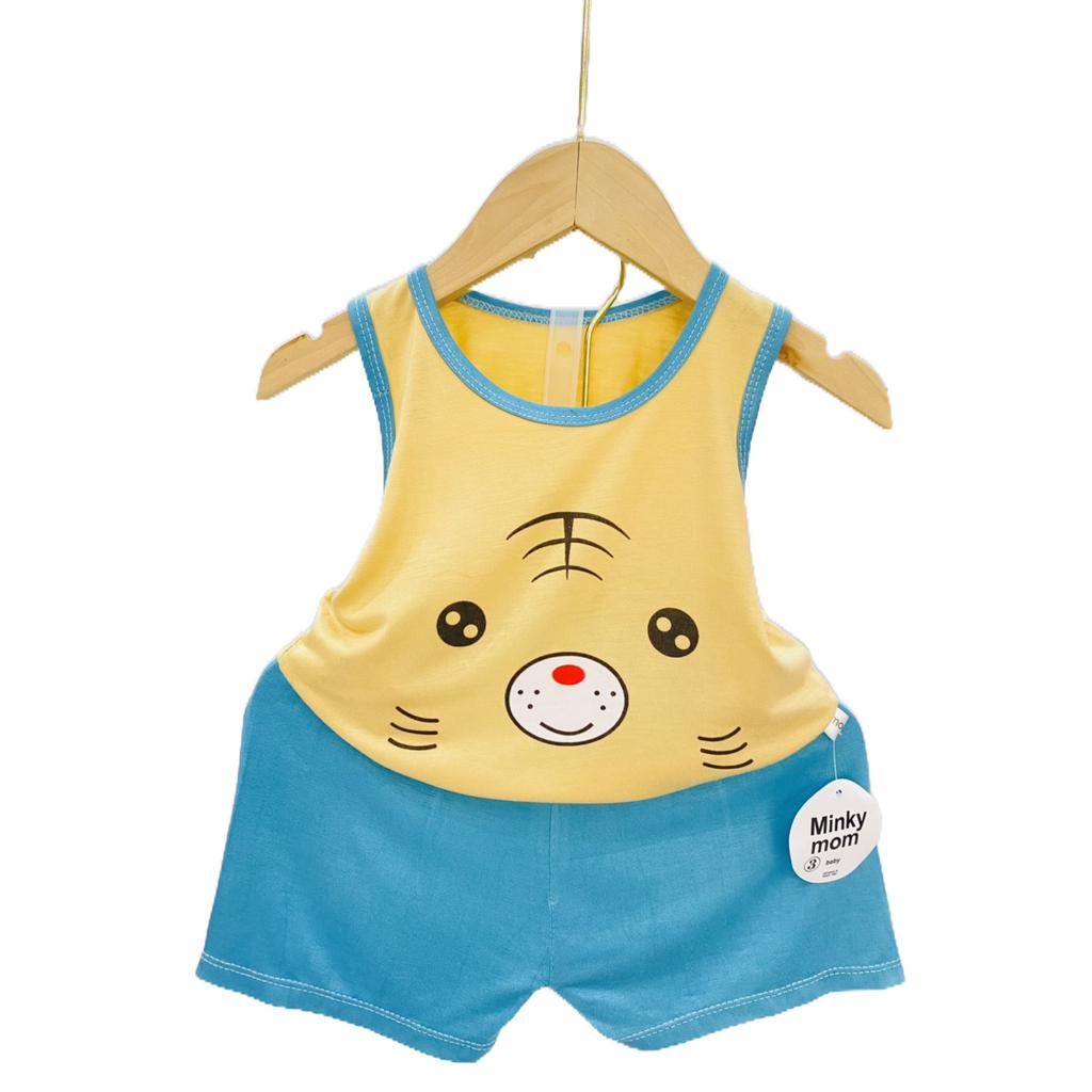 Quần áo bé trai và bé gái ba lỗ quần đùi chất liệu thun lạnh thoáng mát mùa hè