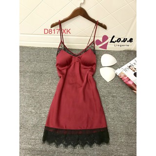 Váy ngủ phi lụa 2 dây viền ren