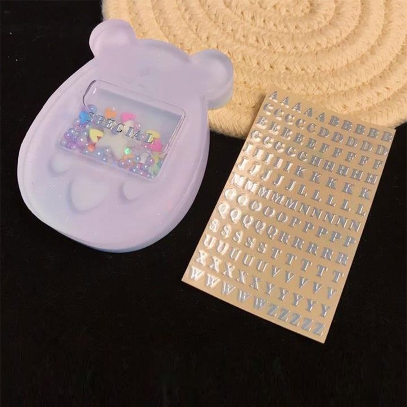 Set 2 tờ nhãn dán 26 chữ cái in hoa A-Z kim tuyến bằng kim loại tự dính dùng trang trí DIY