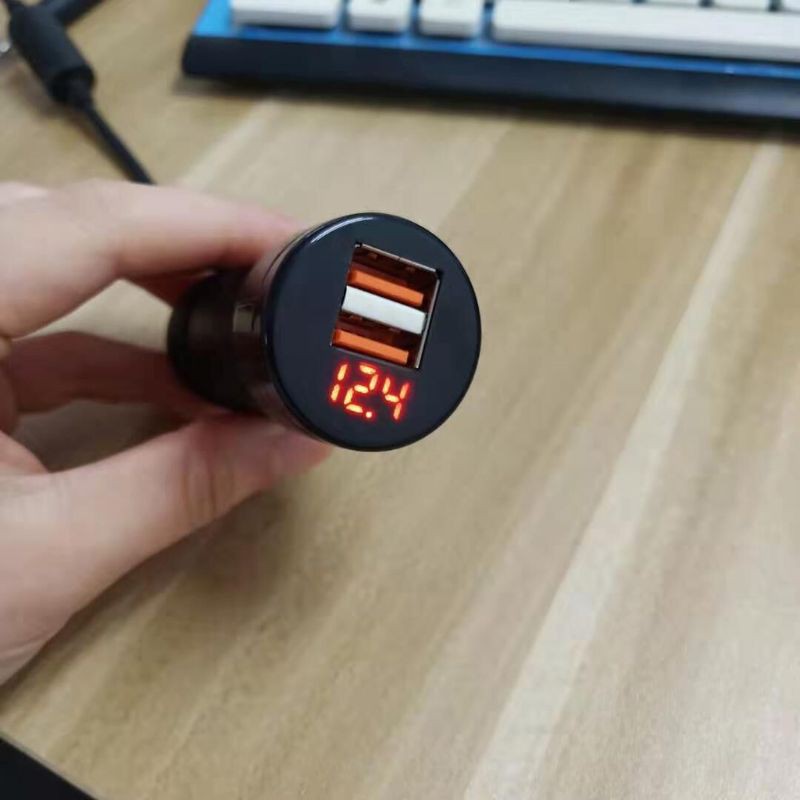 Tẩu sạc 12V/24V 2 cổng USB 3.1A có đèn LED chuyên dụng dành cho gắn xe ô tô