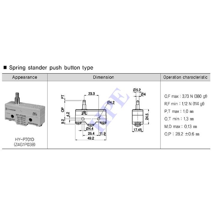 Công tắc hành trình HY-P701