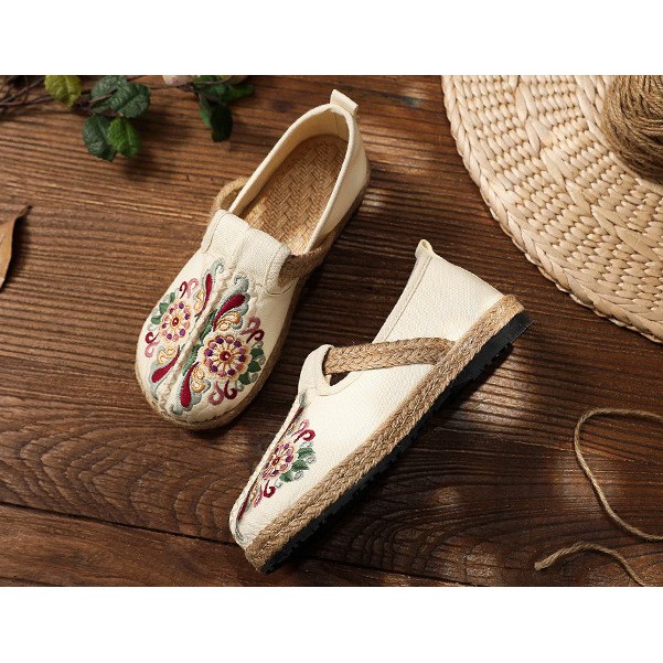 TAM84 Giày thêu hoa lót cói | BigBuy360 - bigbuy360.vn