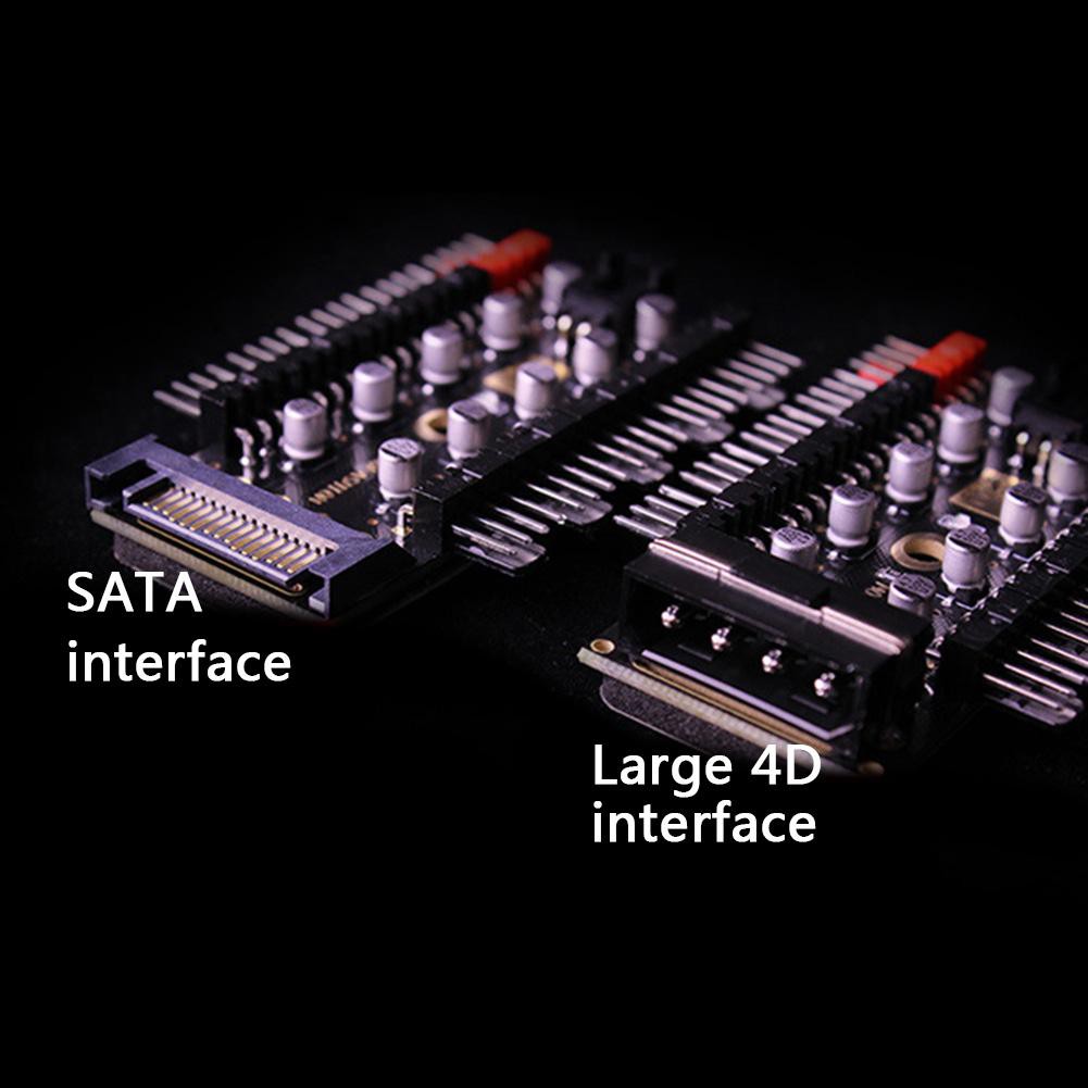 SATA Bộ Điều Khiển Tốc Độ Quạt Tản Nhiệt 1 Sang 10 4pin Pwm 4d