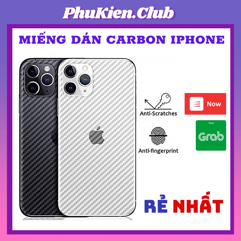 MIẾNG DÁN CARBON IPHONE CÁC DÒNG