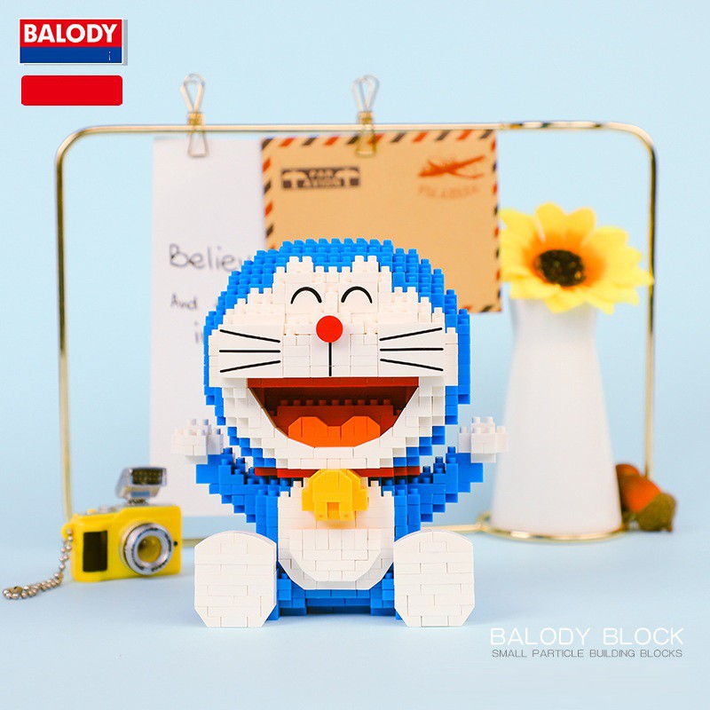Mô hình Lắp ráp Doraemon và những người bạn – Nobita Xuka Suneo Chaien Doremi Balody Nanoblock– Hộp Cao Cấp Dunno Bricks