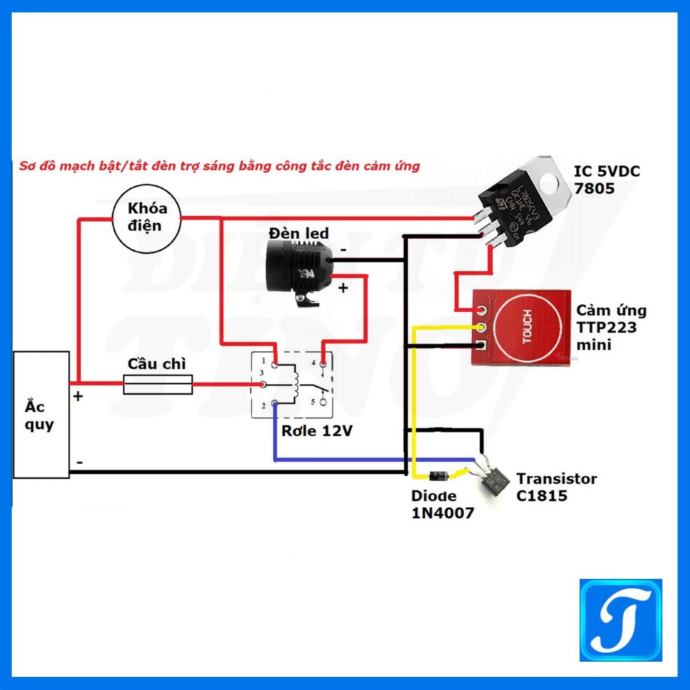 Mạch cảm biến chạm Mini TTP223 nút nhấn cảm biến công tắc chạm