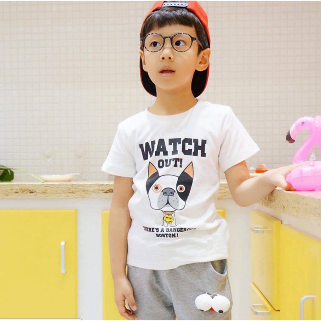 Set áo gia đình hình chó cún cộc tay