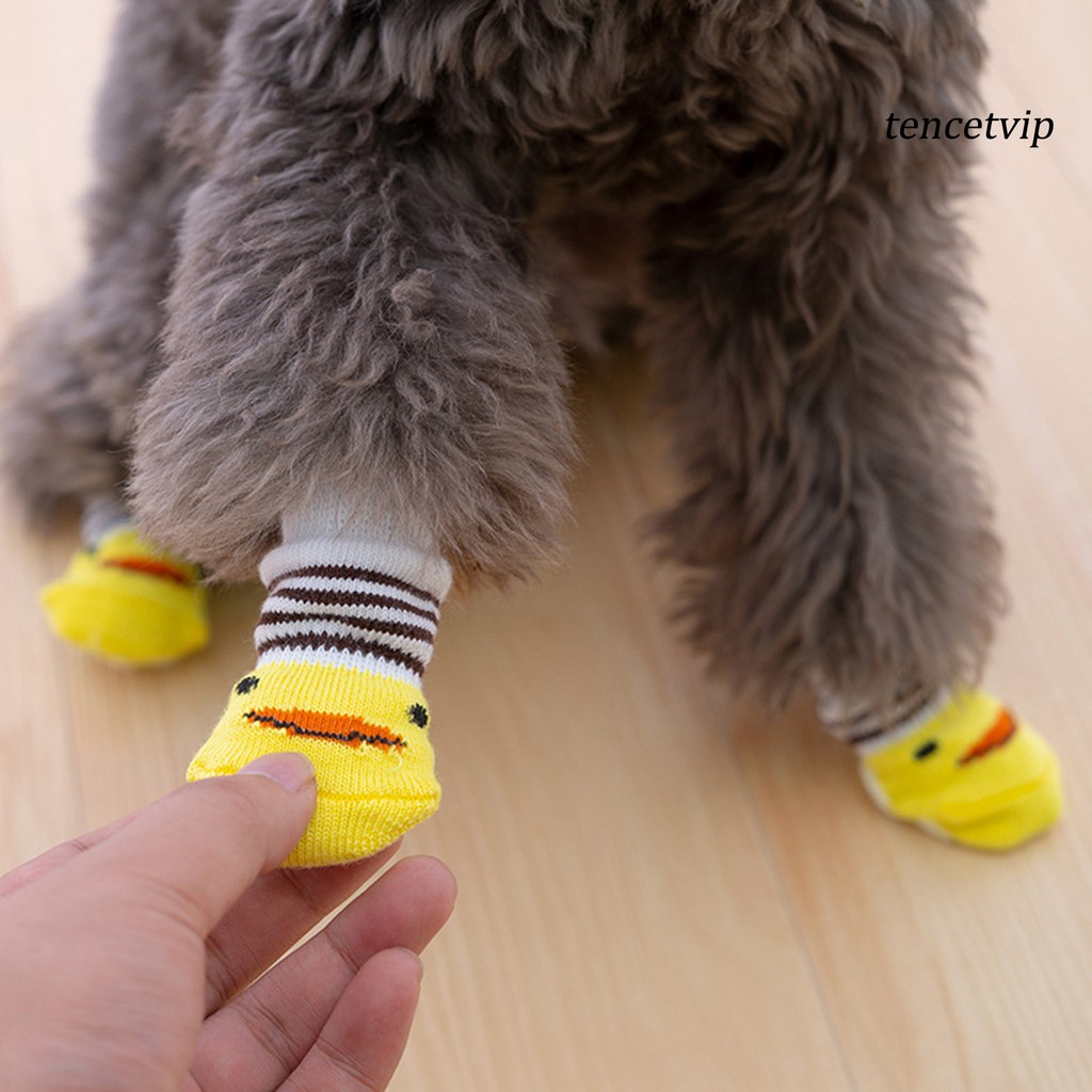 Set 4 Chiếc Vớ Vải Cotton Chống Trượt Thoải Mái Dành Cho Thú Cưng