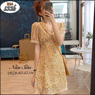 Đầm cổ V đắp chéo