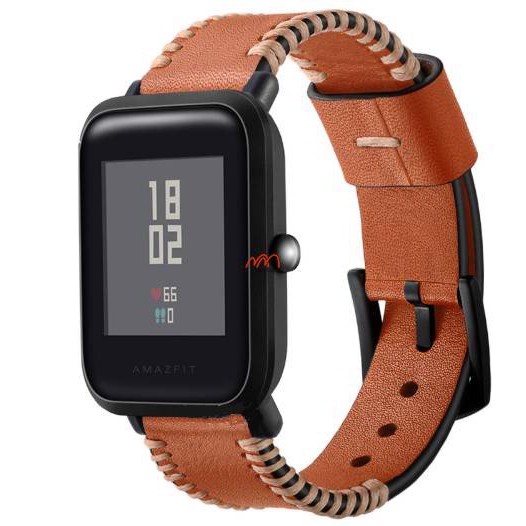 [Mã ELFLASH5 giảm 20K đơn 50K] Dây da viền chỉ nổi Amazfit Bip hiệu Sikai