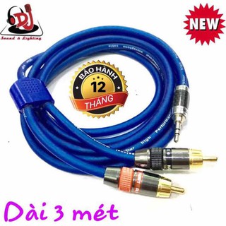 Dây tín hiệu rắc 3.5 ly ra 2 rắc av hoa sen Jack 3.5mm sang Jack hoa sen