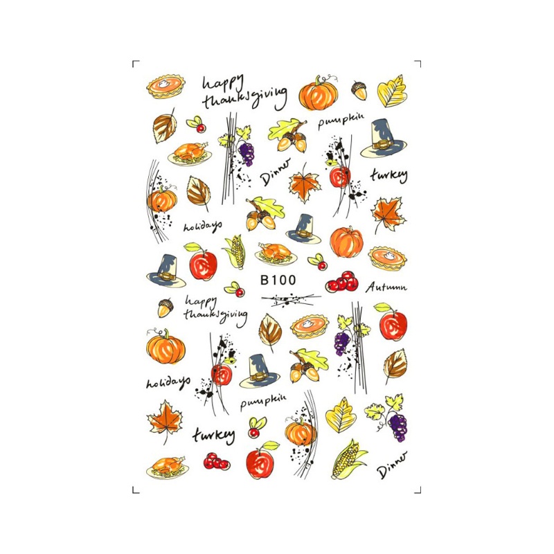 Miếng Dán Trang Trí Móng Tay Hình Lá Phong Mùa Thu